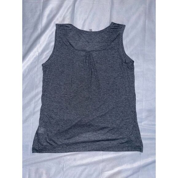 Athleta Women's Size L Heather Gray Criss Cross Hem V - Neck Tank Top - Picture 4 of 8